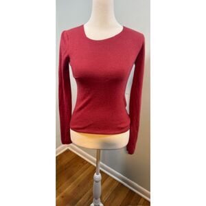 Akris 70/30 Cashmere Silk Sweater US4 Red Luxe Quiet Cherry Girl